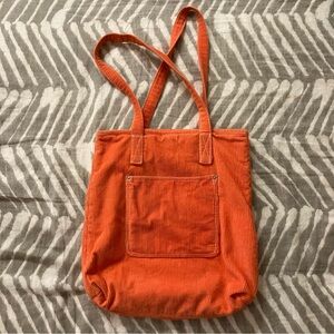 Urban Outfitters Orange Corduroy Tote